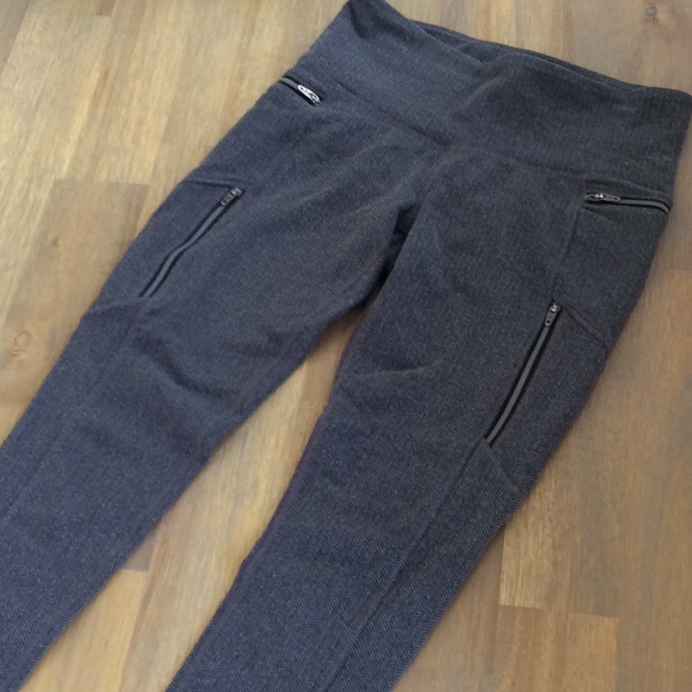 💋Athleta Herringbone leggings 4 zipper pockets S
